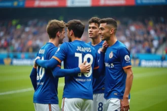Groupe de joueurs de Versailles 78 après match sur le terrain