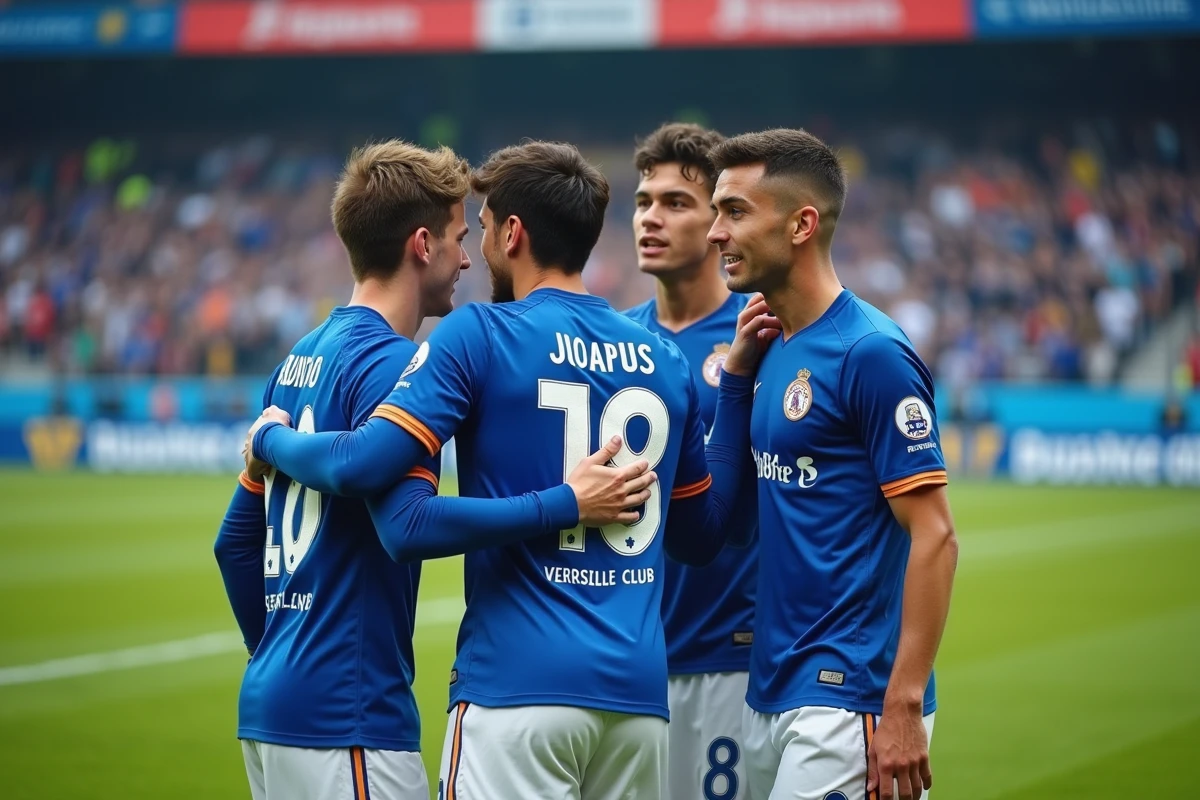 Groupe de joueurs de Versailles 78 après match sur le terrain
