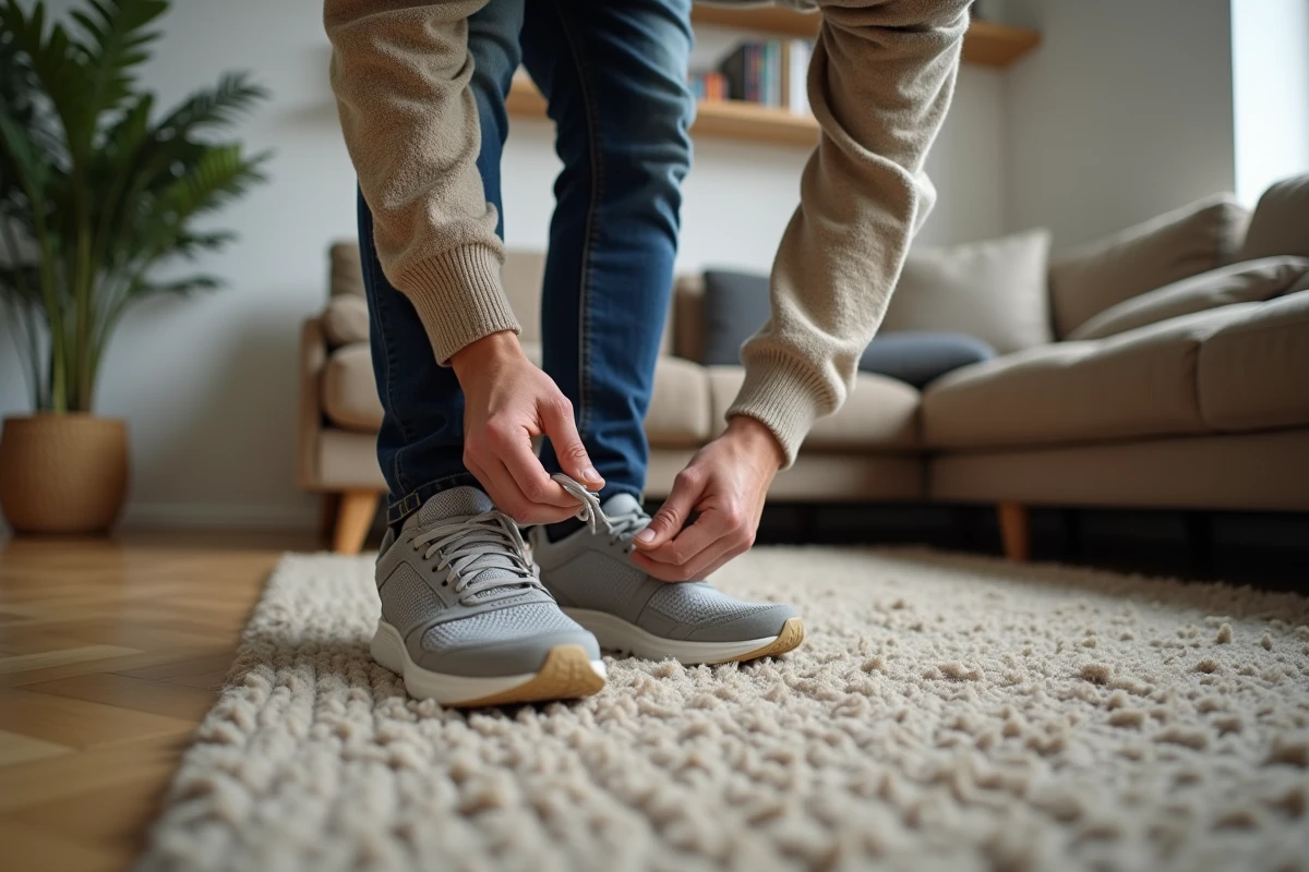 Homme dans un salon moderne en train d