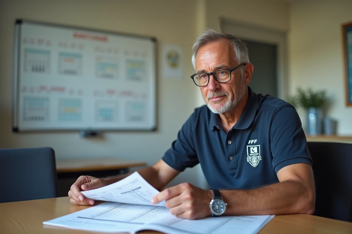 Responsable de club de football de l'Essonne consultant le calendrier des compétitions organisées par la FFF 91