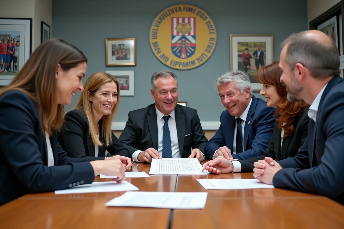 Réunion de responsables de club dans les locaux du district